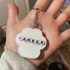 Handmade personalized dog paw keychain